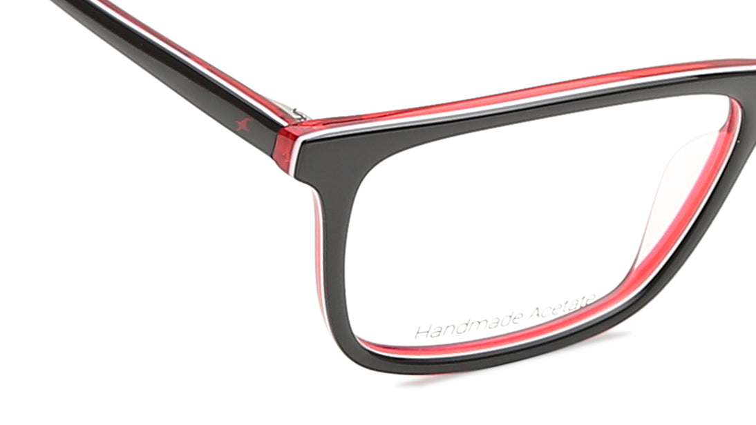 Fluid Black Rectangle Rimmed Eyeglasses (FT1223UFP4MRDV|53)