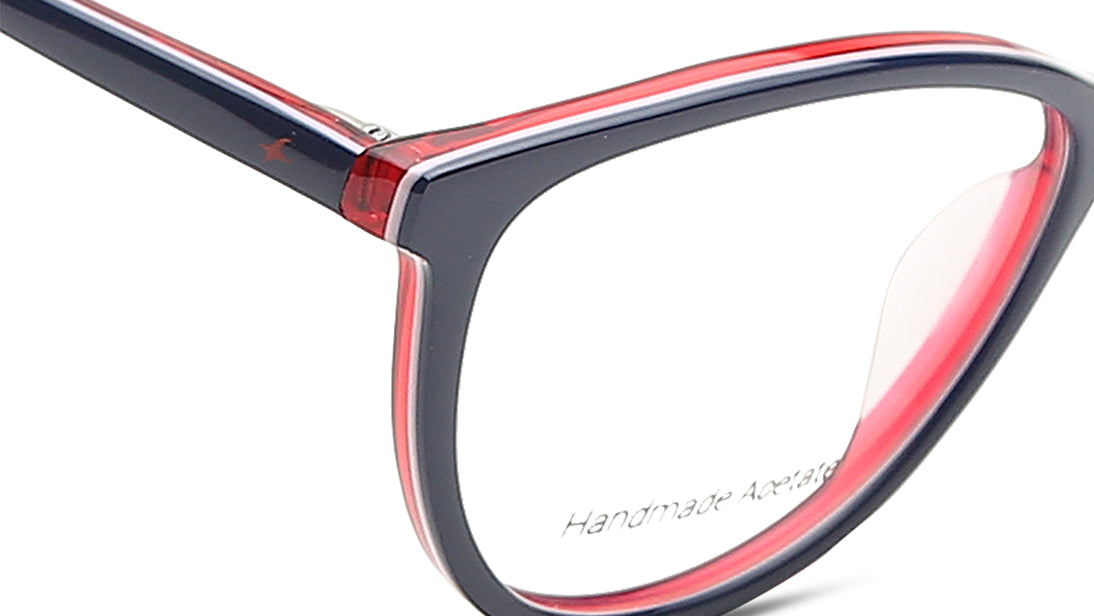 Fluid Blue Cateye Rimmed Eyeglasses  (FT1226WFP4MBUV|52)
