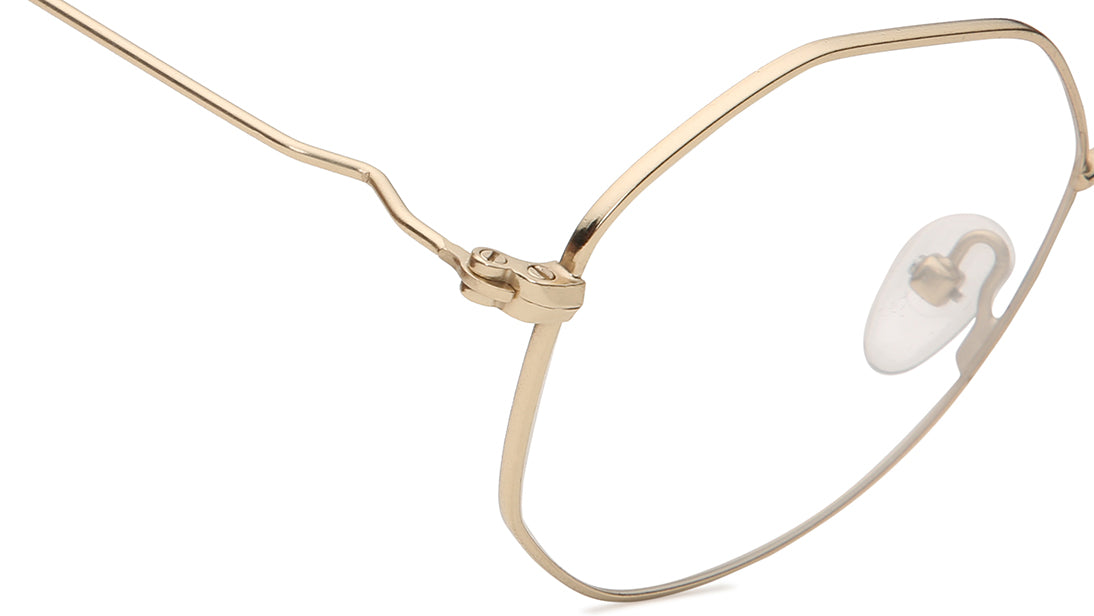 Gold Square Rimmed Eyeglasses (FT1261WFM1MGLV|54)