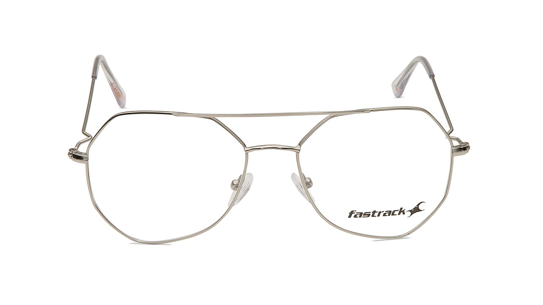 Silver Geometric Rimmed Eyeglasses