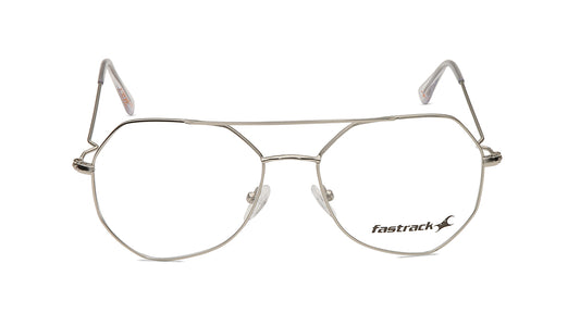 Silver Geometric Rimmed Eyeglasses