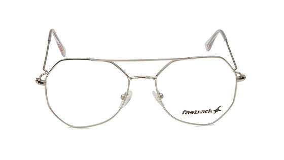 Silver Geometric Rimmed Eyeglasses