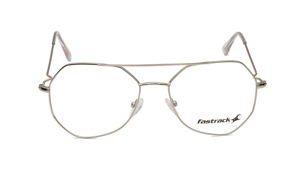 Silver Geometric Rimmed Eyeglasses