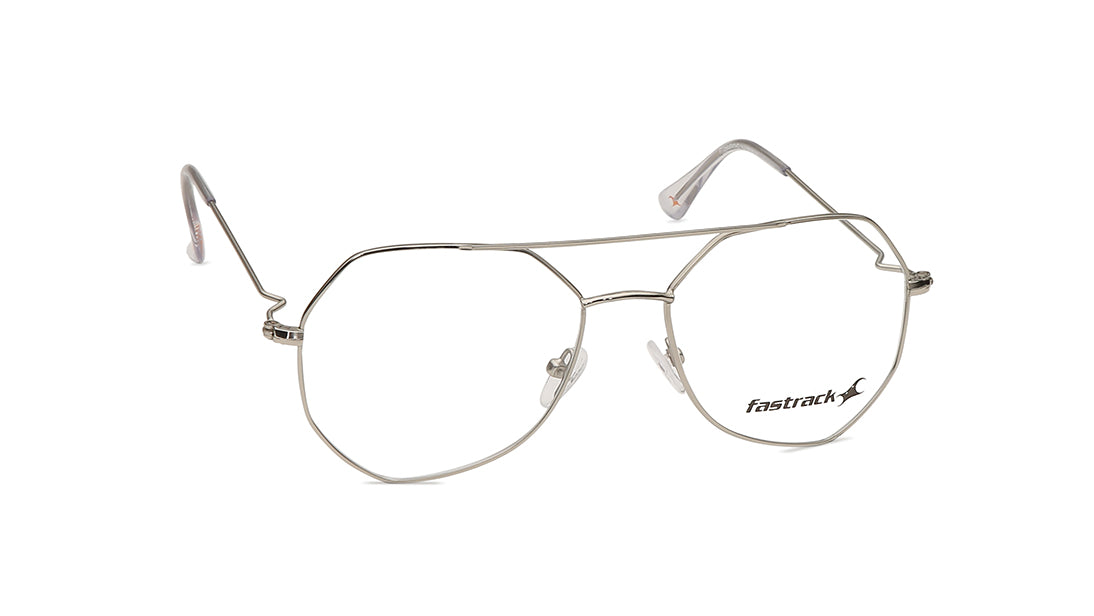 Silver Geometric Rimmed Eyeglasses