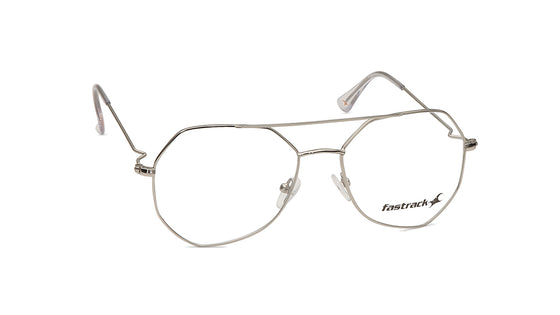 Silver Geometric Rimmed Eyeglasses