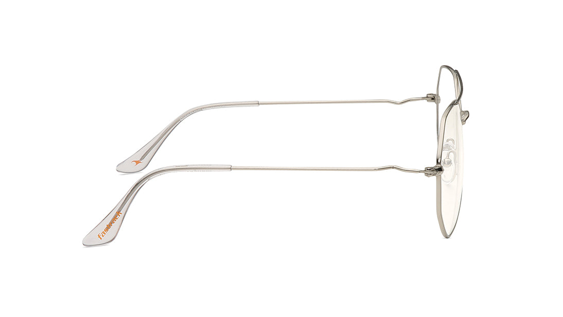 Silver Geometric Rimmed Eyeglasses