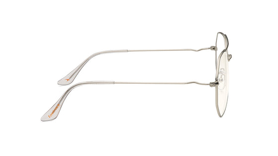 Silver Geometric Rimmed Eyeglasses