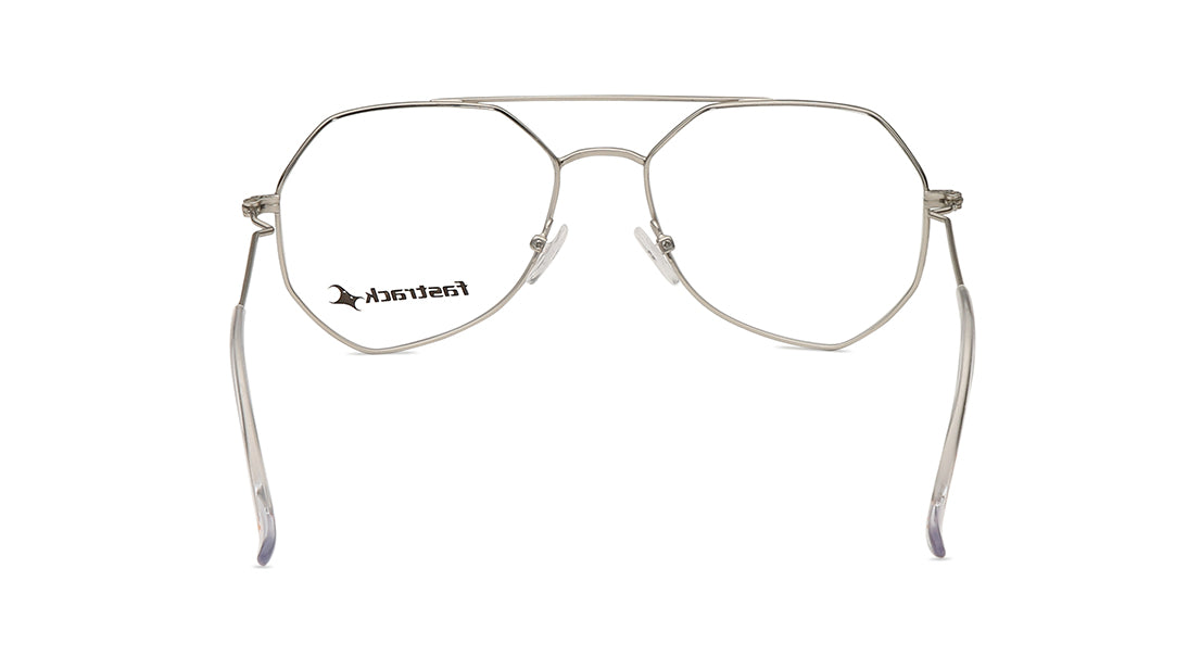 Silver Geometric Rimmed Eyeglasses