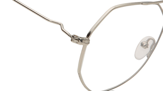 Silver Geometric Rimmed Eyeglasses