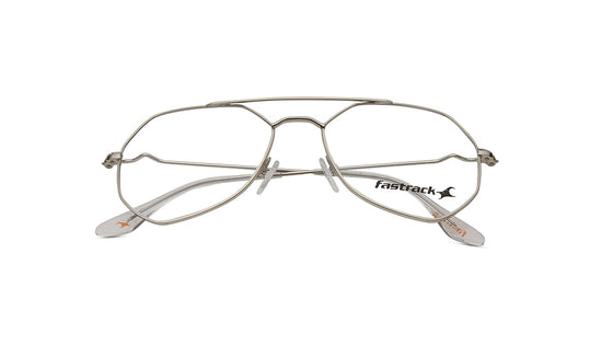 Silver Geometric Rimmed Eyeglasses