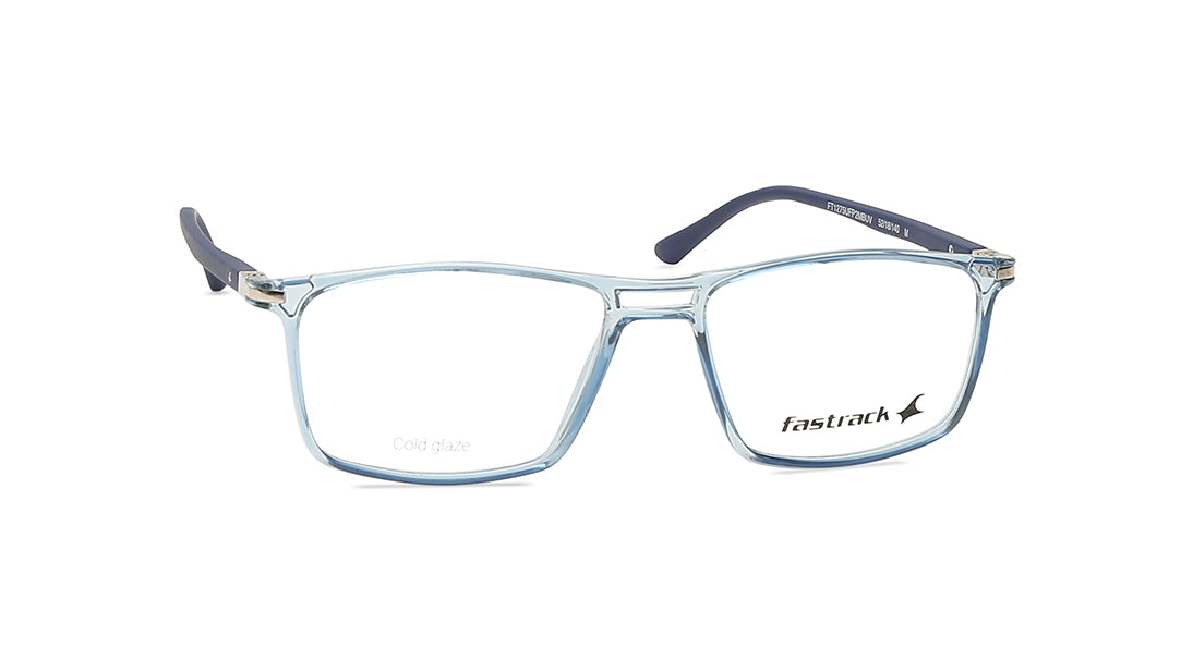 Blue Rectangle Unisex Eyeglasses (FT1275UFP2MBUV|52)