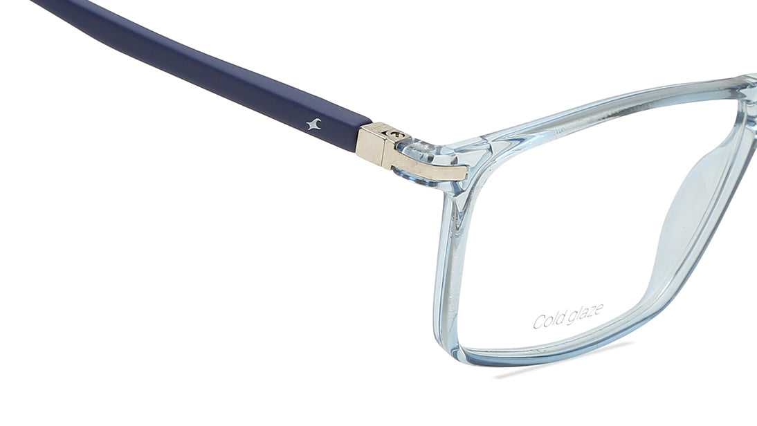 Blue Rectangle Unisex Eyeglasses (FT1275UFP2MBUV|52)