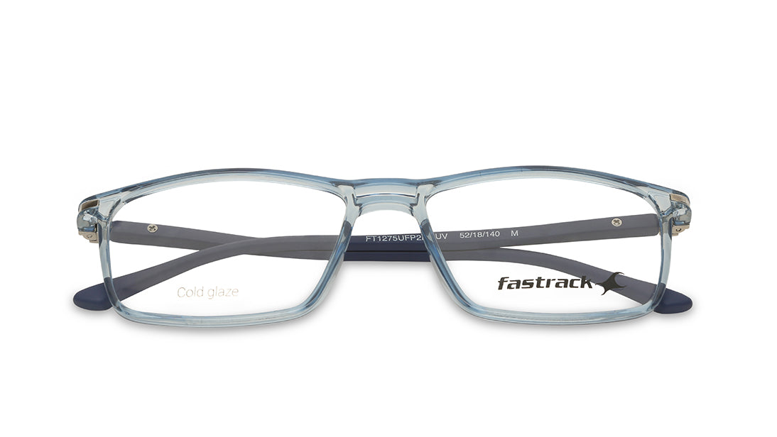 Blue Rectangle Unisex Eyeglasses (FT1275UFP2MBUV|52)