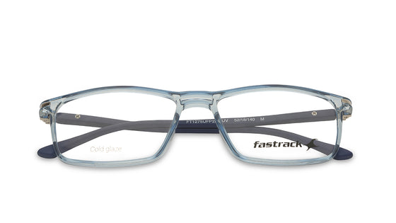 Blue Rectangle Unisex Eyeglasses (FT1275UFP2MBUV|52)