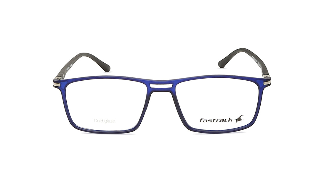 Blue Rectangle Unisex Eyeglasses (FT1275UFP4MBUV|52)