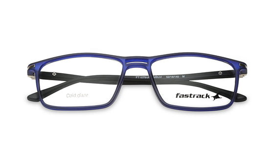 Blue Rectangle Unisex Eyeglasses (FT1275UFP4MBUV|52)
