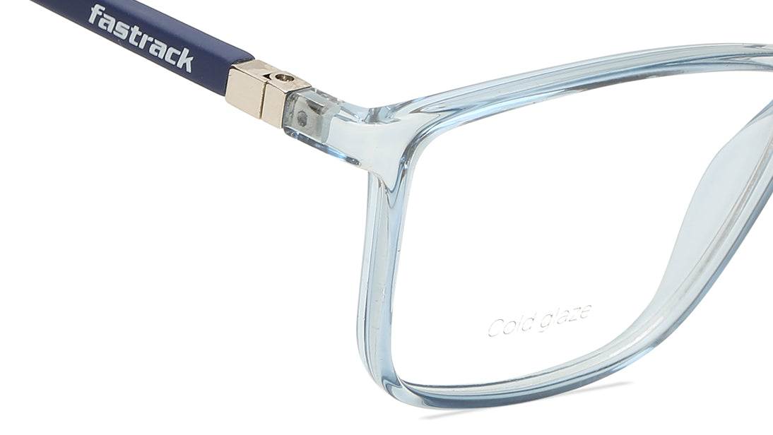 Blue Rectangle Unisex Eyeglasses (FT1276UFP4MBUV|50)