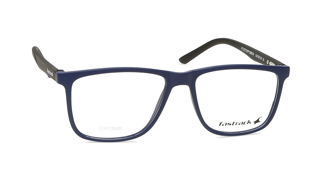 Blue Rectangle Unisex Eyeglasses (FT1277UFP1MBUV|54)