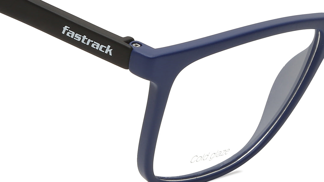 Blue Rectangle Unisex Eyeglasses (FT1277UFP1MBUV|54)