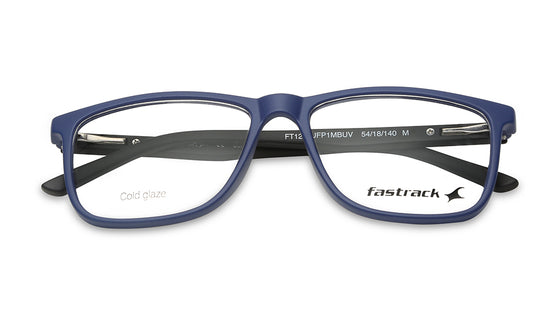 Blue Rectangle Unisex Eyeglasses (FT1277UFP1MBUV|54)