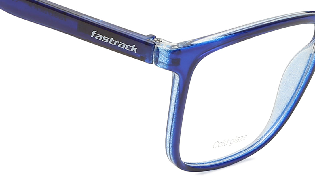 Blue Rectangle Unisex Eyeglasses (FT1277UFP3MBKV|54)