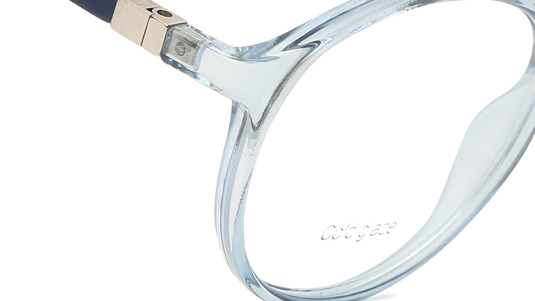 Blue Round Unisex Eyeglasses (FT1282UFP3MBUV|50)