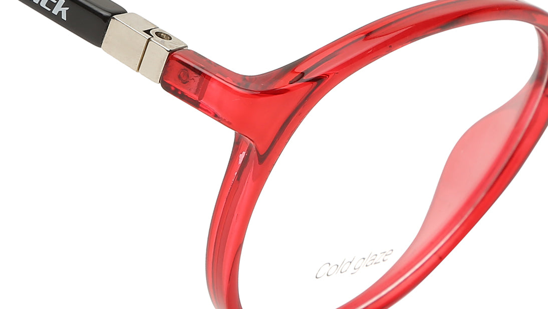 Red Round Unisex Eyeglasses (FT1282UFP4MRDV|50)