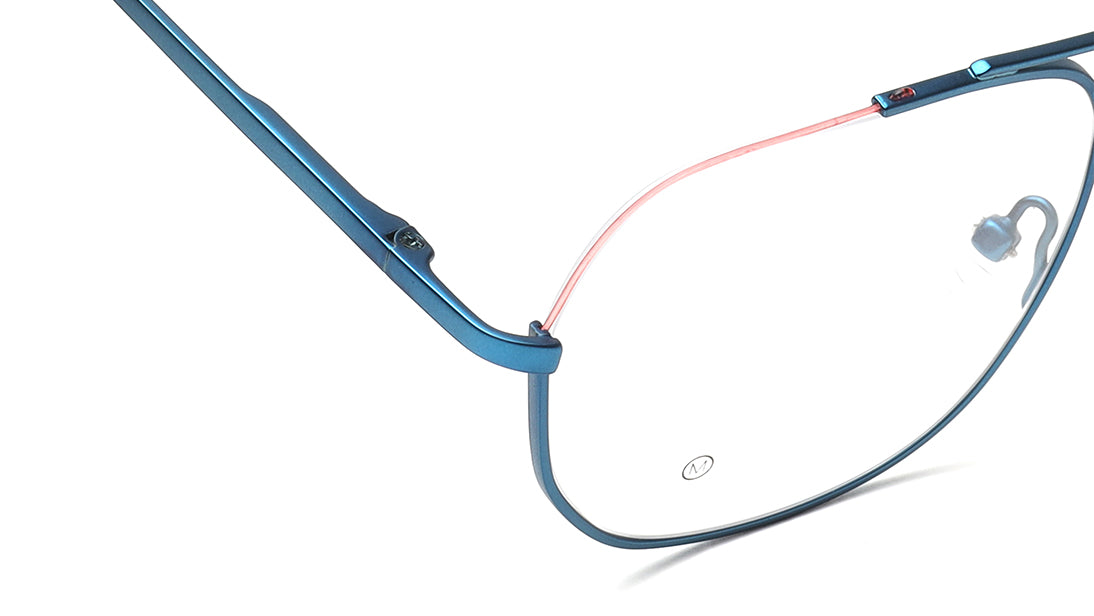Blue Semi-Rimmed Unisex Eyeglasses (FT1354MHM3MBUV|53)