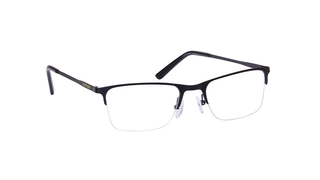 Black Wayfarer Semi-Rimmed Eyeglasses for Men