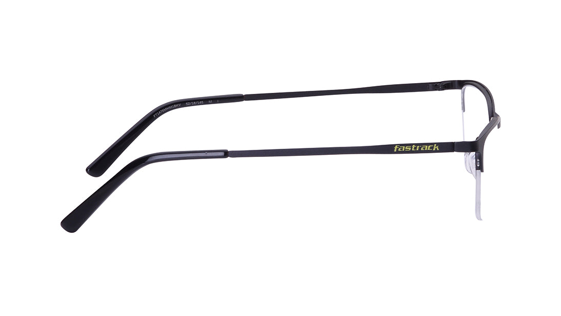 Black Wayfarer Semi-Rimmed Eyeglasses for Men