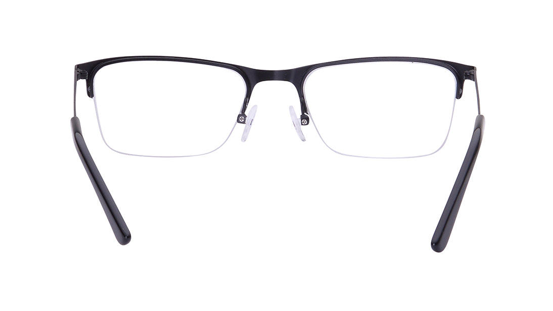 Black Wayfarer Semi-Rimmed Eyeglasses for Men