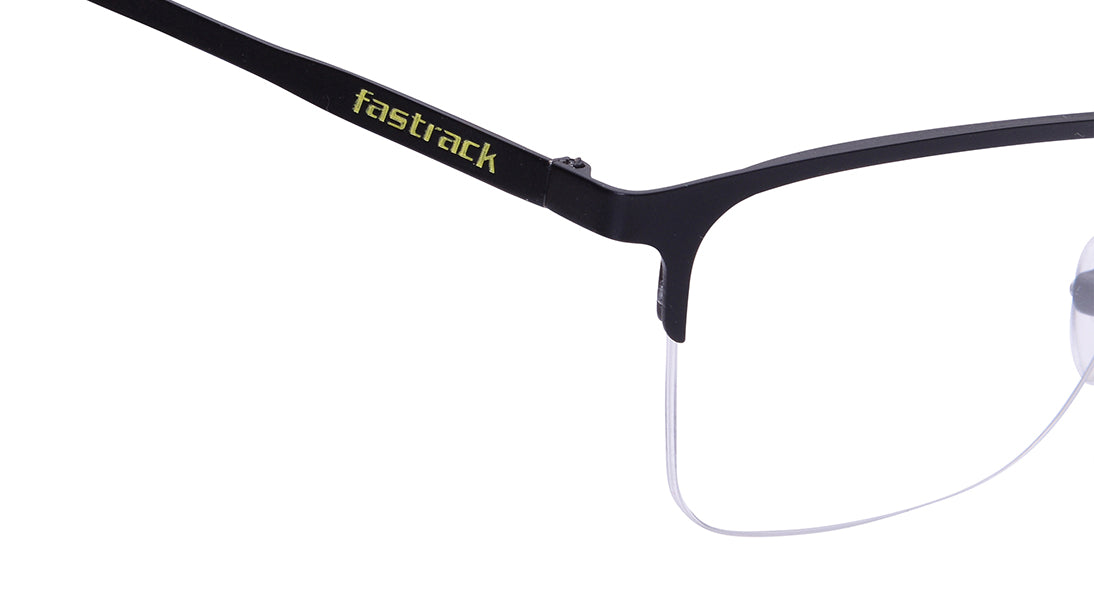 Black Wayfarer Semi-Rimmed Eyeglasses for Men