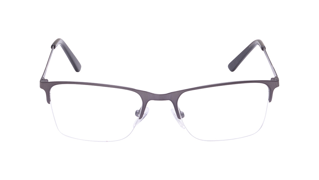 Gun metal Wayfarer Semi-Rimmed Eyeglasses for Men