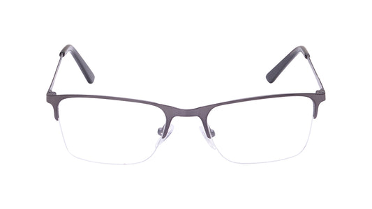 Gun metal Wayfarer Semi-Rimmed Eyeglasses for Men
