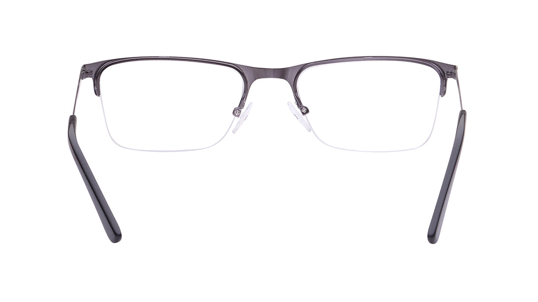 Gun metal Wayfarer Semi-Rimmed Eyeglasses for Men