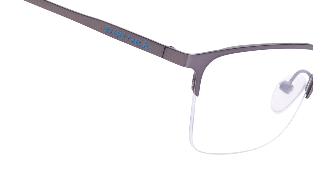 Gun metal Wayfarer Semi-Rimmed Eyeglasses for Men