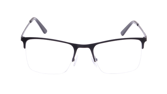 Black Wayfarer Semi-Rimmed Eyeglasses for Men