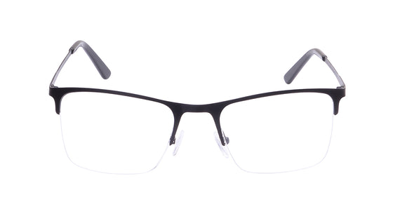 Black Wayfarer Semi-Rimmed Eyeglasses for Men