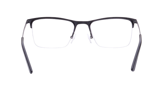 Black Wayfarer Semi-Rimmed Eyeglasses for Men
