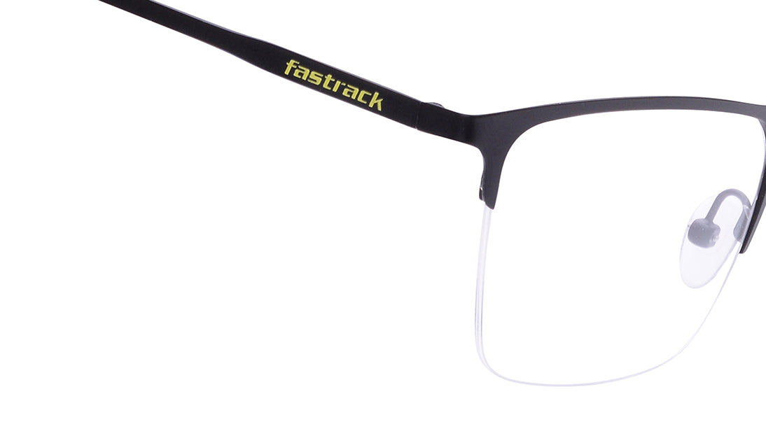 Black Wayfarer Semi-Rimmed Eyeglasses for Men