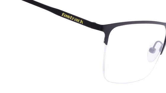 Black Wayfarer Semi-Rimmed Eyeglasses for Men