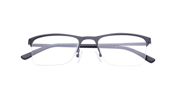 Black Wayfarer Semi-Rimmed Eyeglasses for Men