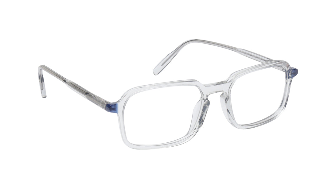 Grey Rectangle Rimmed Eyeglasses For Men