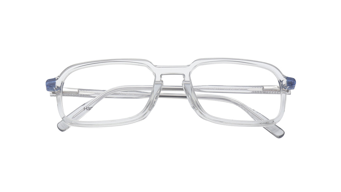 Grey Rectangle Rimmed Eyeglasses For Men