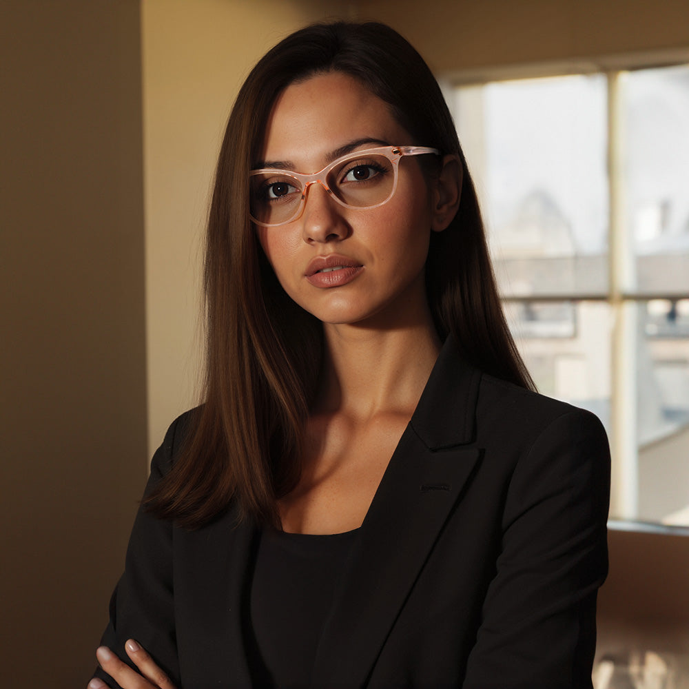 Orange CatEye Rimmed Eyeglasses for Women