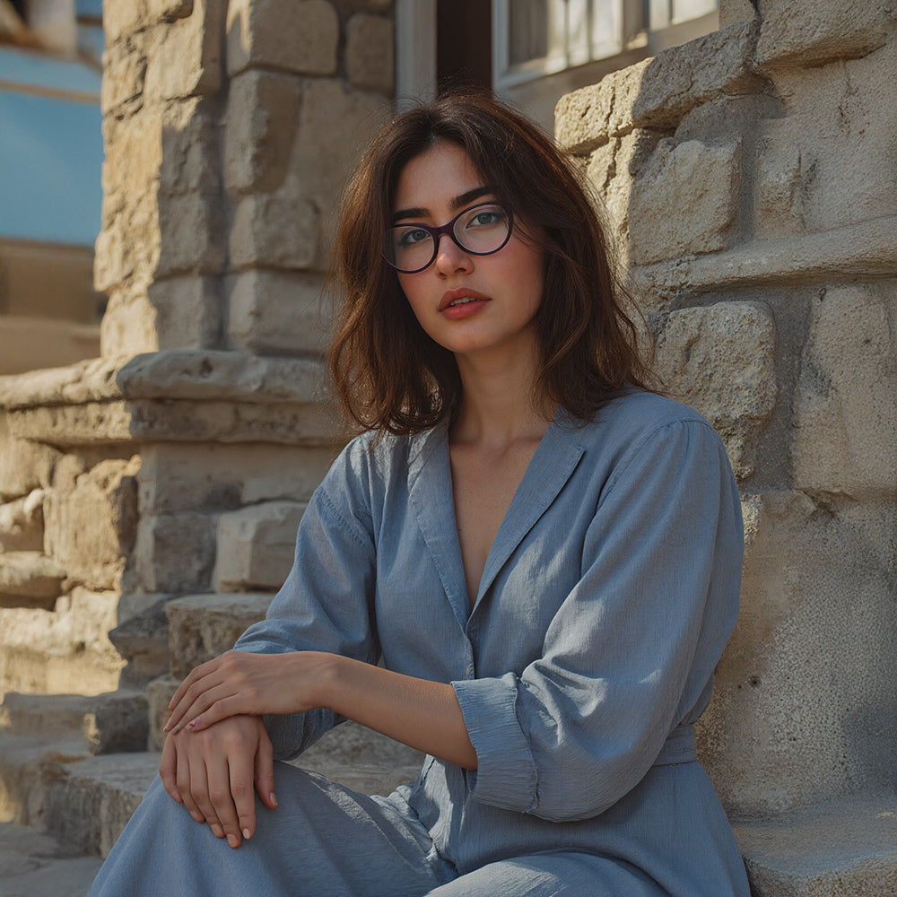 Purple CatEye Rimmed Eyeglasses for Women