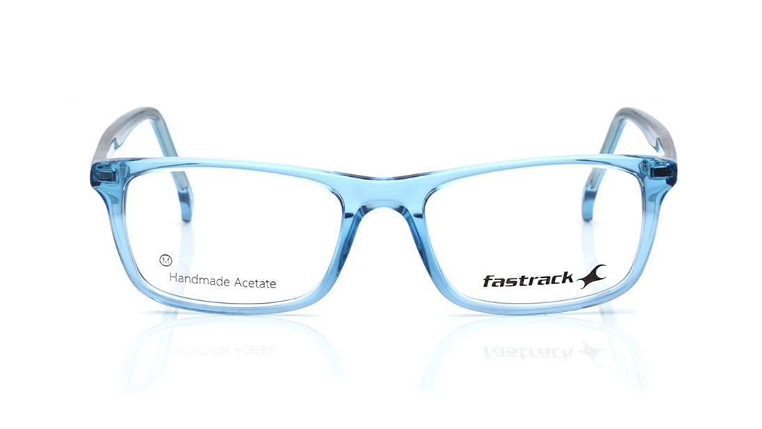 Blue Rectangle Rimmed Eyeglasses for Men