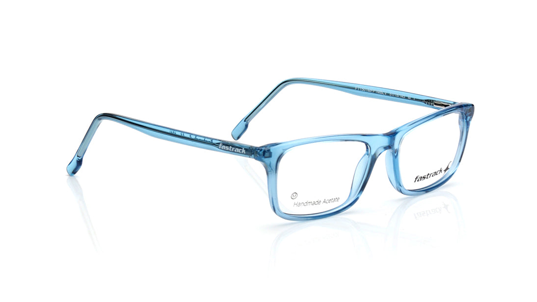Blue Rectangle Rimmed Eyeglasses for Men