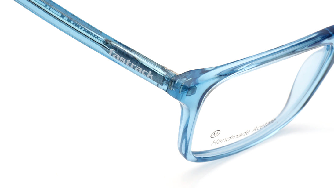 Blue Rectangle Rimmed Eyeglasses for Men