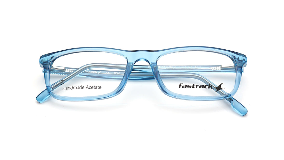 Blue Rectangle Rimmed Eyeglasses for Men